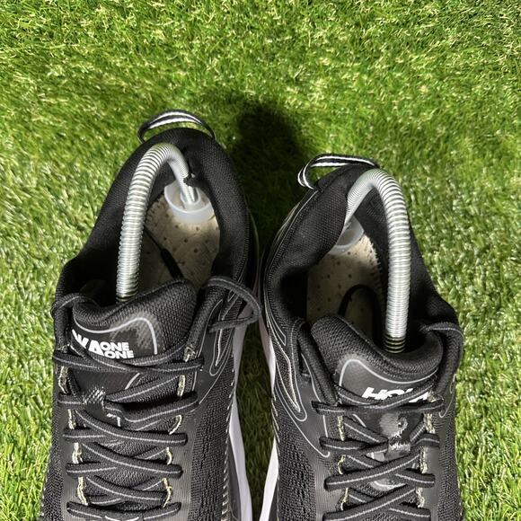 Hoka One One Bondi 7 Black Running Shoes Sneakers 10.5 Women 1110519 BWHT - Picture 6 of 14